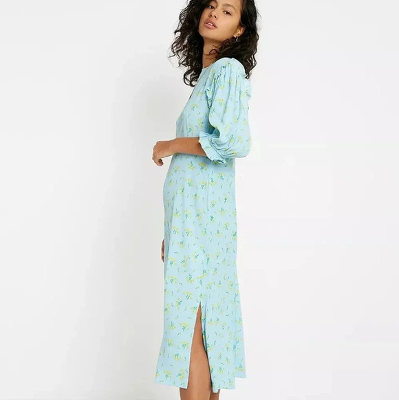 Faithfull The Brand Jea Marie Puff Sleeve Feminine Midi Sundress Dress Sz Small - Picture 5 of 16